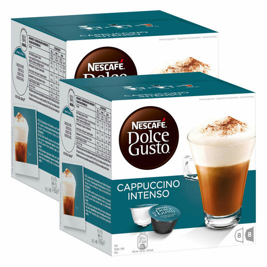 Nescafé Dolce Gusto Cappuccino Intenso, Milchkaffee, Kaffeekapsel, Kaffee, 32 Kapseln (16 Portionen)