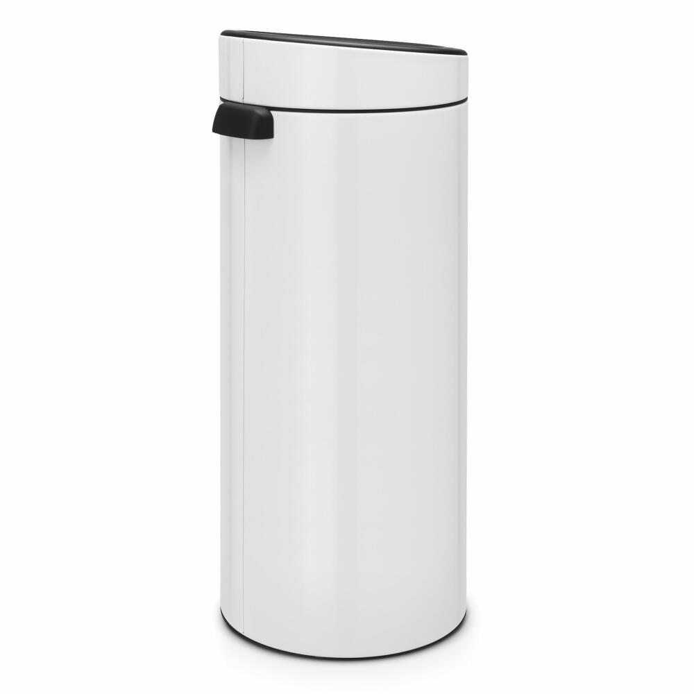 Brabantia Touch Bin, Mülleimer, Abfalleimer, Papierkorb in White, 30 Liter, 115141