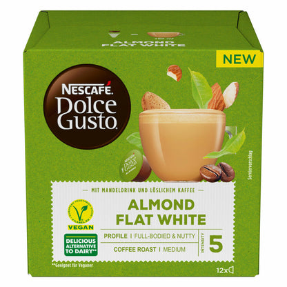 Nescafé Dolce Gusto Flat White Mix, Almond, Oat, Coconut, Vegan, 3 Varieties, 3 x 12 Capsules