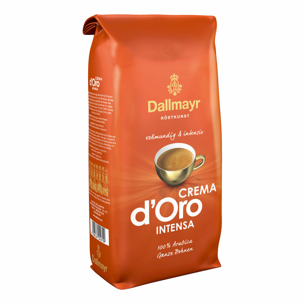 Dallmayr Crema d'Oro Intensa Kaffee, Bohnenkaffee, Röstkaffee, ganze Bohnen, Kaffeebohnen, 1000 g