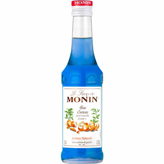 Monin Syrup Blue Curacao, for cocktails, coffee, coffee syrup, cocktail syrup, 0.25 L