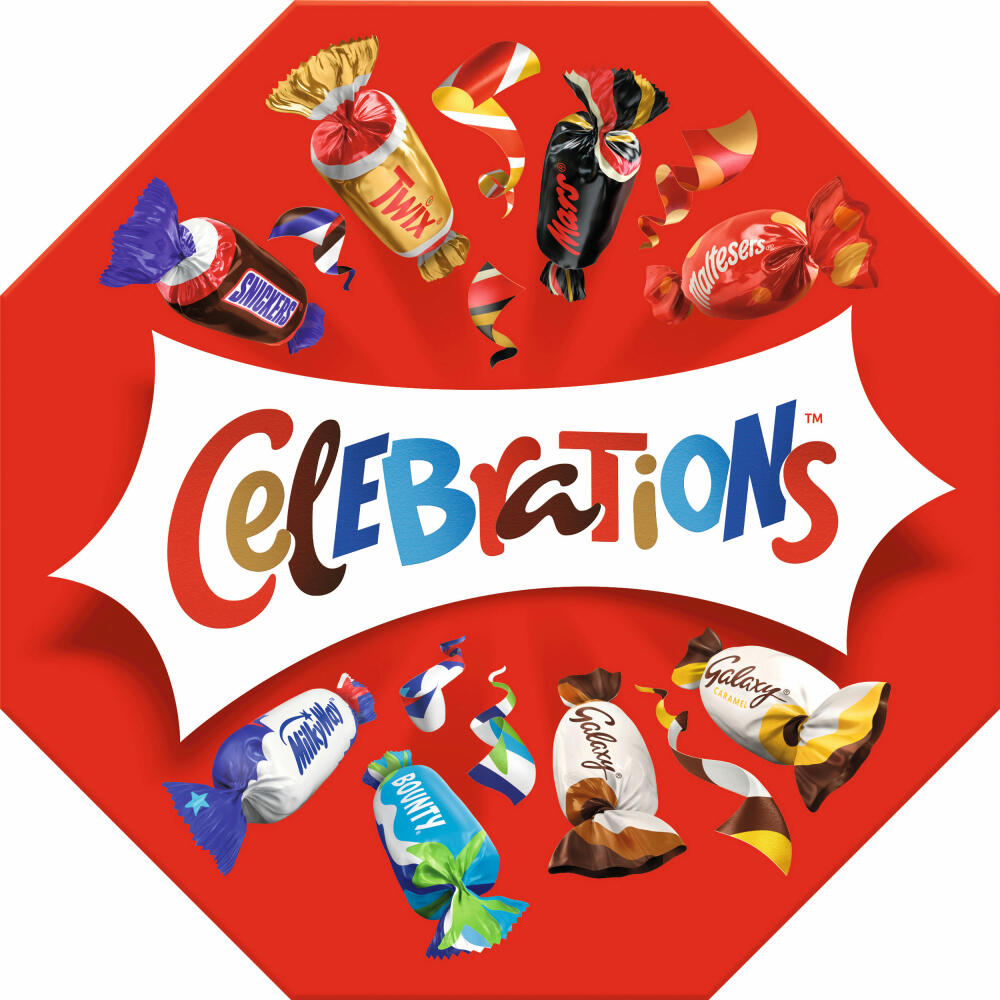 Celebrations, Mini Schokoriegel, Schokolade, Mischung, Mix, Snickers, Twix, Mars, Bounty, 186 g