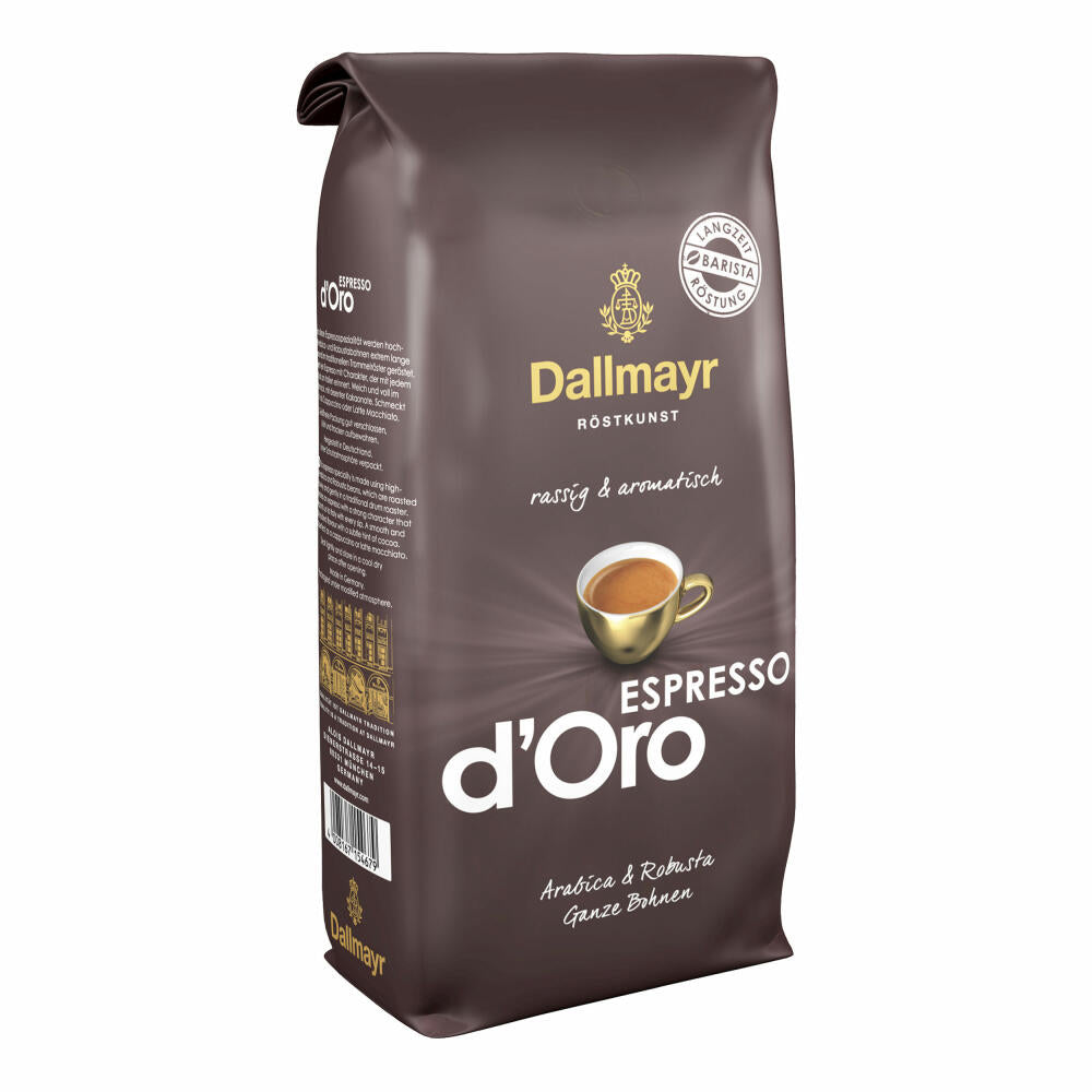 Dallmayr Espresso dOro Kaffee, Bohnenkaffee, Röstkaffee, ganze Bohnen, Kaffeebohnen, 1000 g