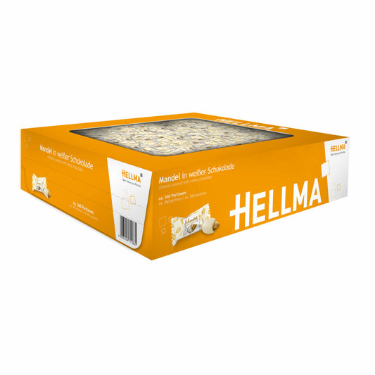 Hellma Almond in white chocolate, candy, coffee accompaniment, individually wrapped, 360 pieces, 70101186