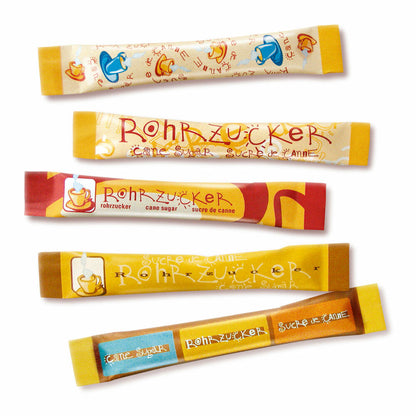 Hellma Rohrzucker-Sticks, Zucker, Portionszucker, Feinzucker, Zuckertüten, 500 Stück á 4 g