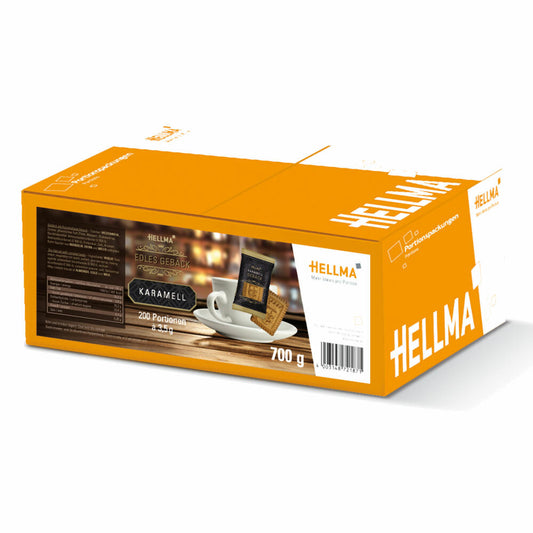 Hellma Fine Pastries, Caramel Pastries, Biscuits, Cookies, Coffee Biscuits, for Gastronomy, Hotel, Office, Canteen, 200 pieces á 3.5 g