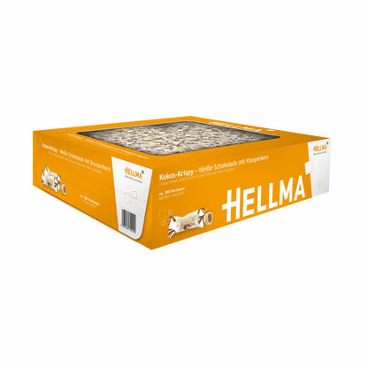 Hellma Coconut Krispy, White Chocolate, Pastry Ball, Coconut Pastry, for Gastronomy, Hotel, Office, Canteen, 380 pieces á 1.10 g