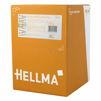 Hellma Kaffeeweißer-Sticks, Instant Milchkaffee, Kaffeecreamer, Milchpulver, für Gastro, Hotel, Büro, Kantine, 500 Stück á 2.50 g