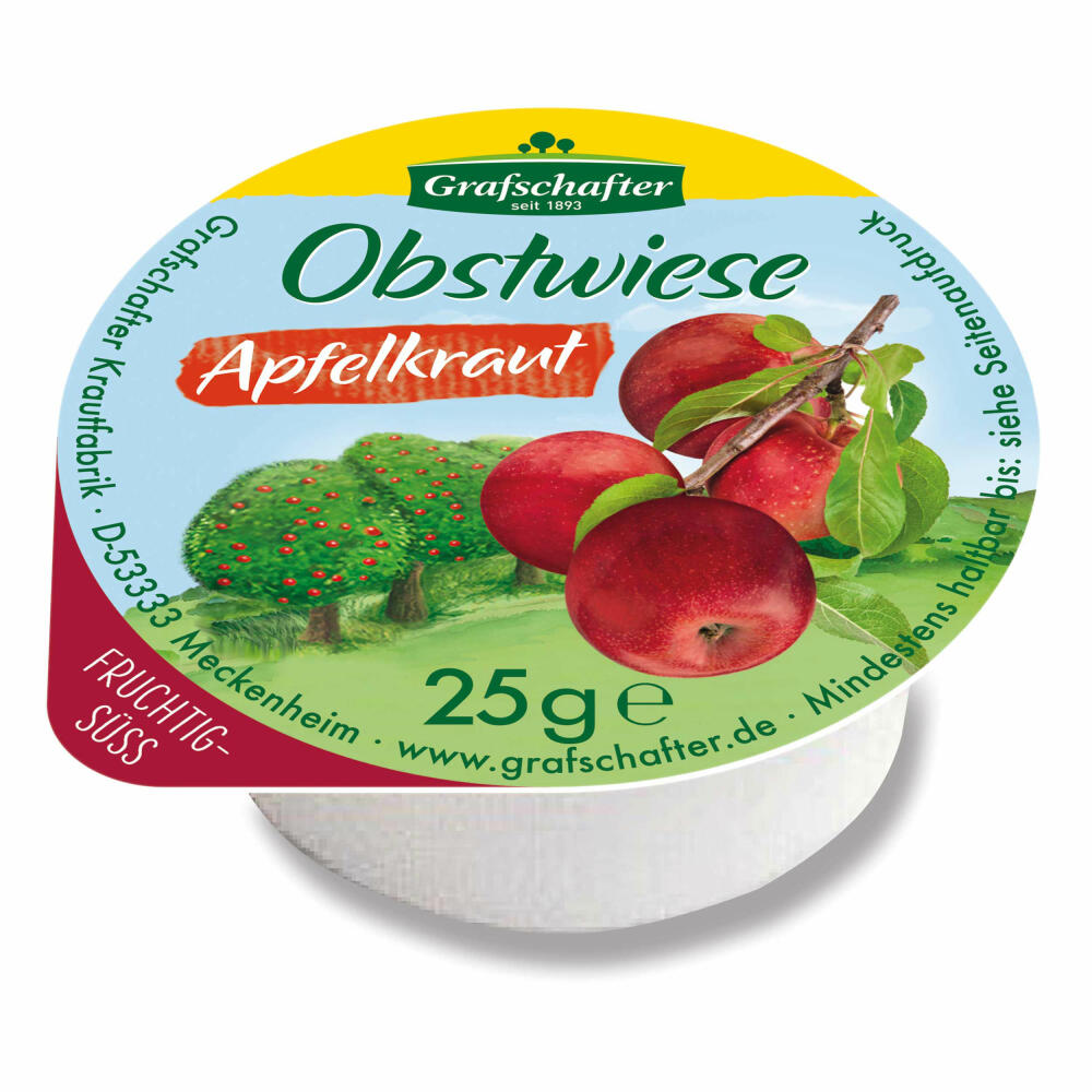 Grafschafter Goldwiese apple herb, bread spread, bread apple spread, sugar beet syrup, for gastronomy, hotel, office, canteen, 80 pieces of 25 g each