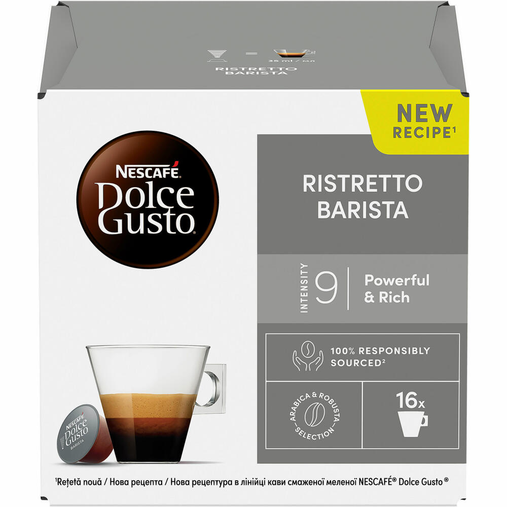 Nescafé Dolce Gusto Ristretto Barista, Kaffeekapsel, 16 Kapseln / Portionen