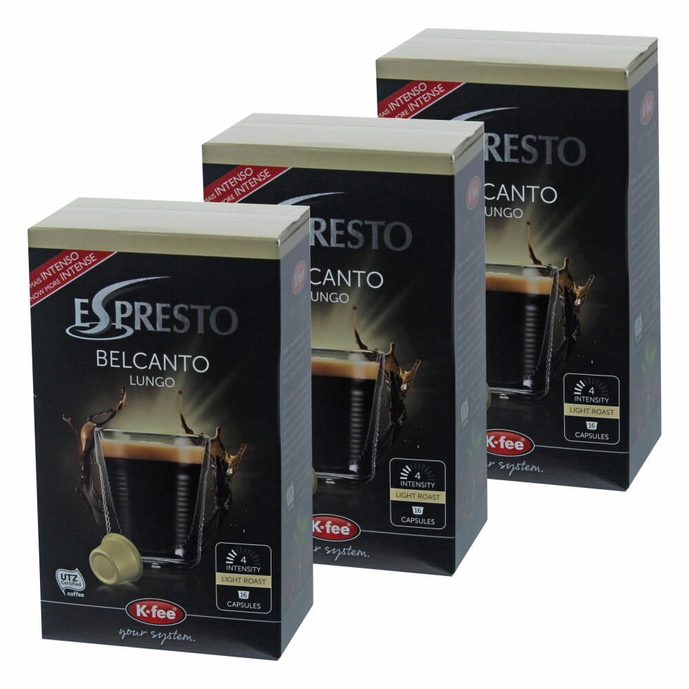 K-Fee Espresto Belcanto Lungo, Espresso, Coffee, Roasted Coffee, 48 Capsules