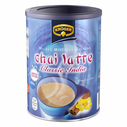 Krüger Chai Latte Classic India Vanilla-Cinnamon, Milk Tea, Tea Powder, Instant Tea, 2 x Can, 8971