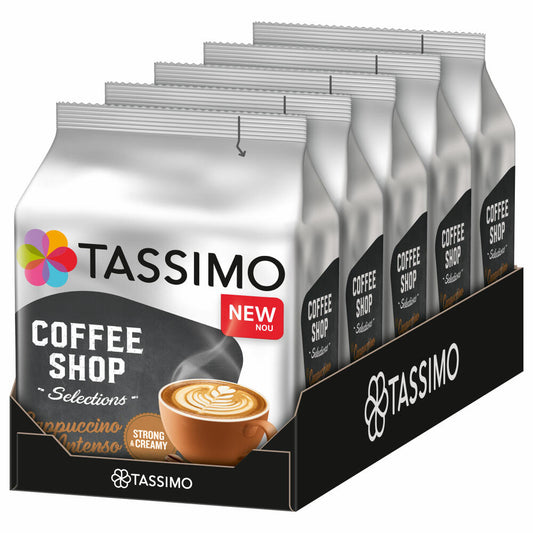 Tassimo Cappuccino Intenso 5er Set, Coffee Shop Selections, Coffee Drink, 5 x 8 Servings