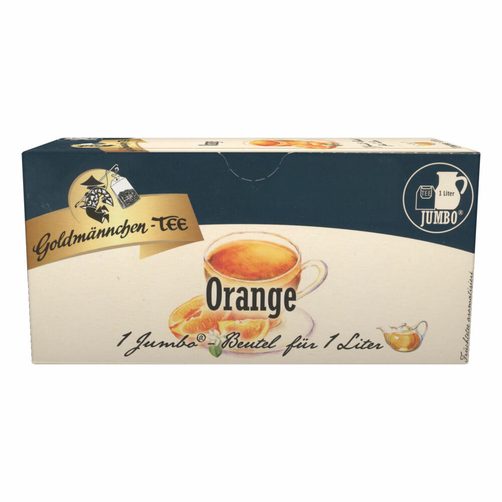 Goldmännchen Jumbo Tee Orange, Orangentee, Früchtetee, 20 Teebeutel, Große Beutel, 3124