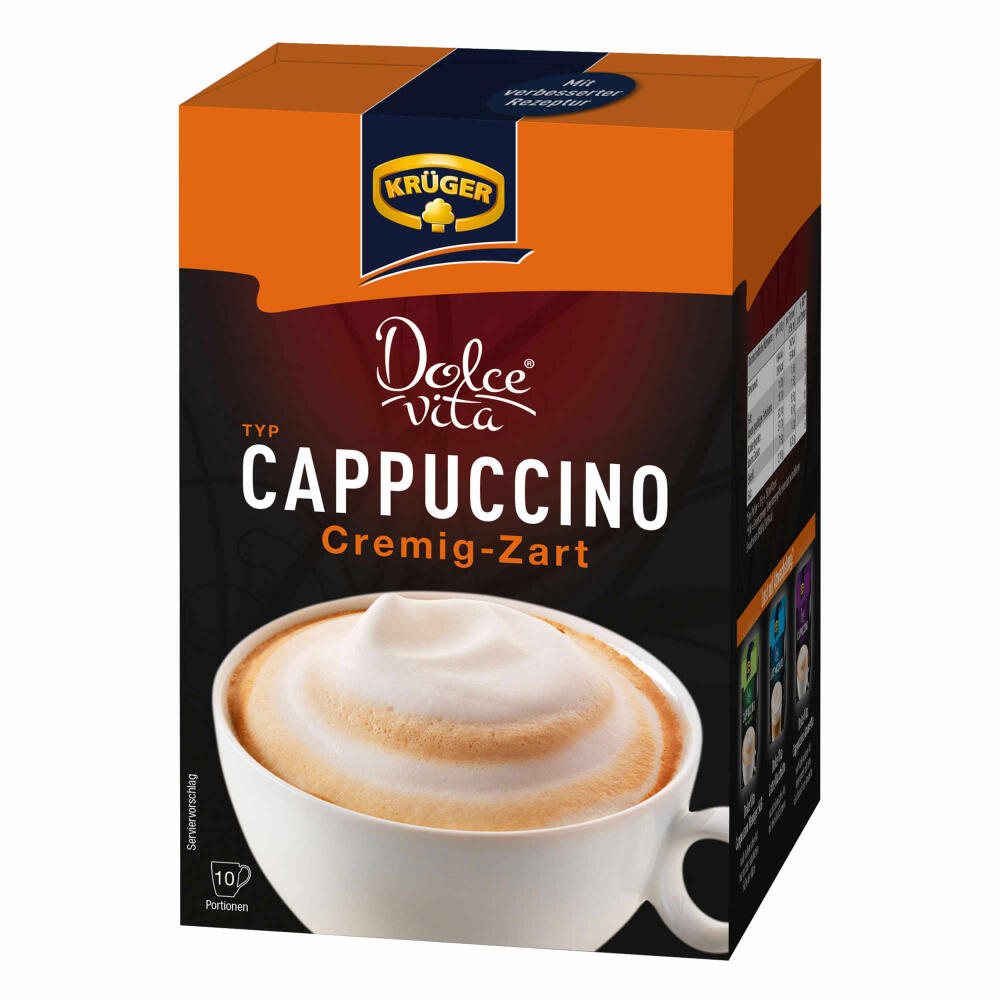 Krüger Dolce Vita Cappuccino und Latte Macchiato Set, mit 2 Sorten, Classic und Cremig-Zart, Milch Kaffee aus löslichem Bohnenkaffee, 20 Portionsbeutel, 429 g