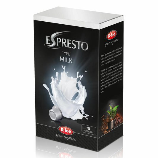 K-Fee Espresto milk capsule for coffee &amp; tea, milk, crema latte, pack of 6, 6 x 16 capsules