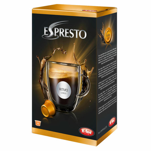 K-Fee Espresto Lungo Ritmo, Coffee, Caffe Crema, Arabica, Intensity 5, 16 Capsules