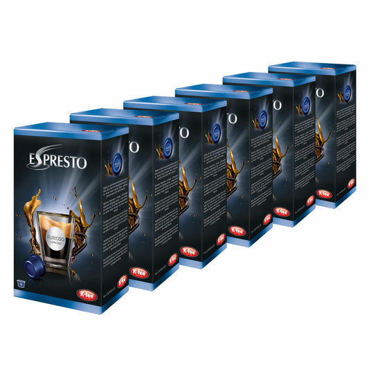 K-Fee Espresto Espresso Furioso, Coffee, Arabica, Intensity 8, Pack of 6, 6 x 16 Capsules