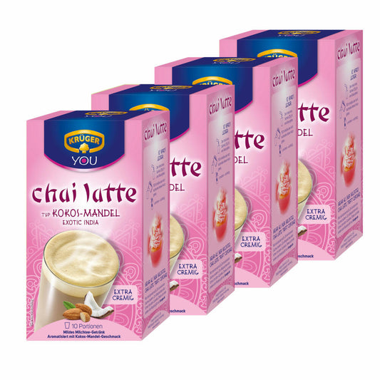 Krüger Chai Latte Exotic India, coconut-almond, mild milk tea drink, 40 portion bags