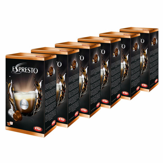 K-Fee Espresto Cappuccino, Espresso, Coffee, Arabica, Pack of 6, 6 x 16 capsules, 48 ​​servings