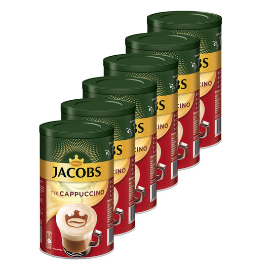 Jacobs Krönung Type Cappuccino Can, Fine Creaminess, Instant Coffee, Mild, 6 x 400g, 606484