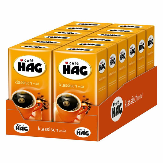 Cafè Hag Klassisch mild, Vollmundiges Aroma, Entkoffeiniert, Filter-Kaffee, 12 x 500g